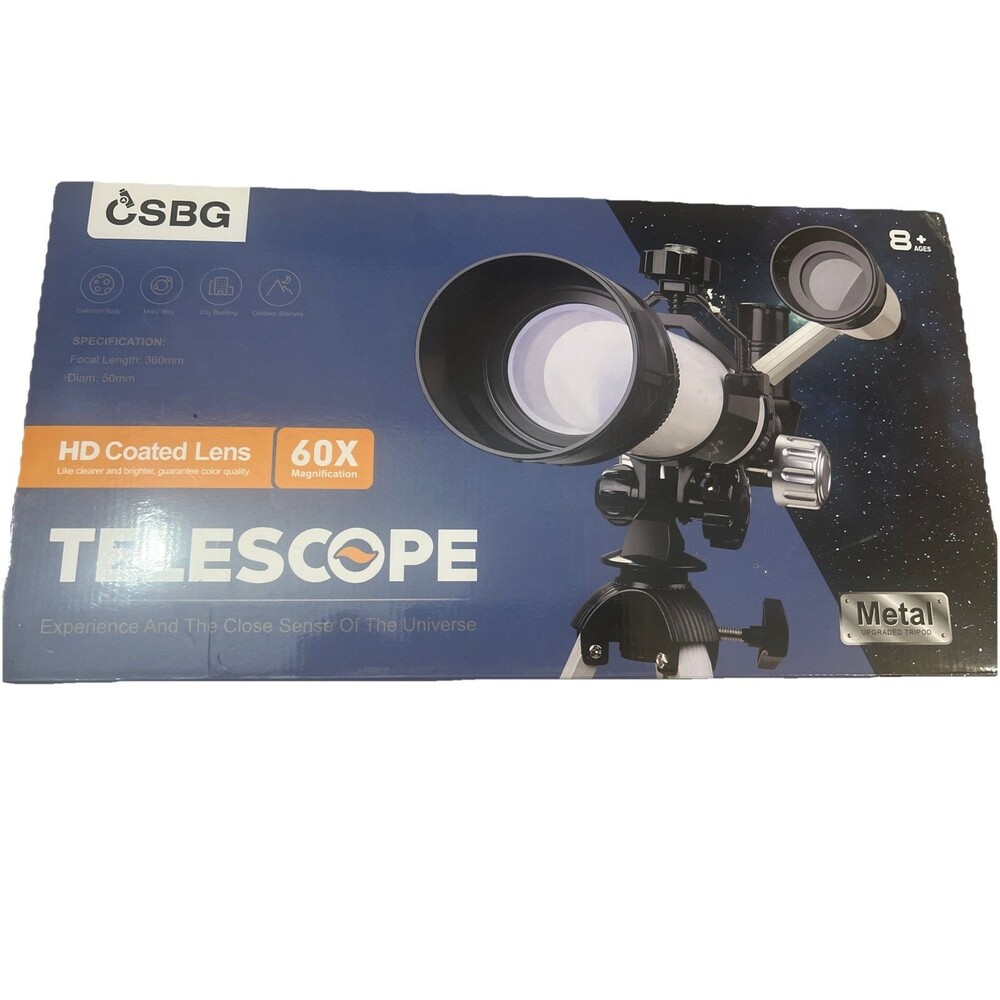 CSBG 60X HD Coated Lens Telescope – Metal Build – New‎ in Box – Great for Kids